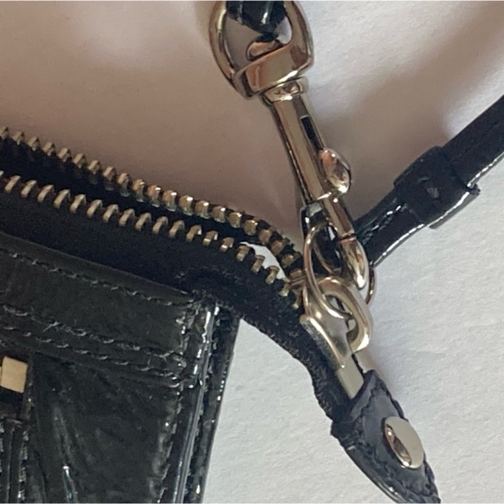 Coach Patent Black Leather Wristlet - Picture 6 of 8